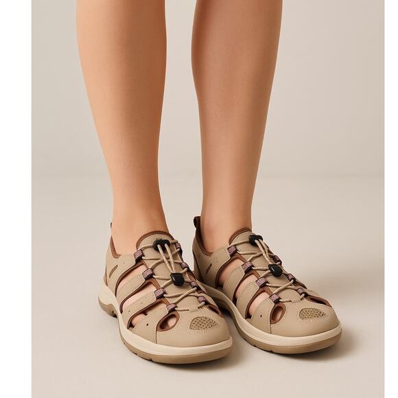 Eddie Bauer Blakely Brown Leather Sport Hiking Sandals Women’s Size 10M - Picture 1 of 13